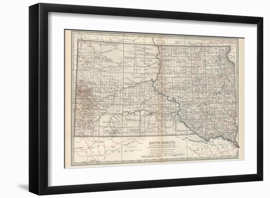 Plate 100. Map of South Dakota. United States-Encyclopaedia Britannica-Framed Art Print