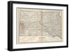 Plate 100. Map of South Dakota. United States-Encyclopaedia Britannica-Framed Art Print