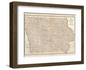 Plate 101. Map of Iowa. United States-Encyclopaedia Britannica-Framed Art Print