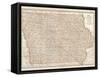 Plate 101. Map of Iowa. United States-Encyclopaedia Britannica-Framed Stretched Canvas