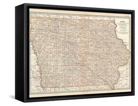 Plate 101. Map of Iowa. United States-Encyclopaedia Britannica-Framed Stretched Canvas