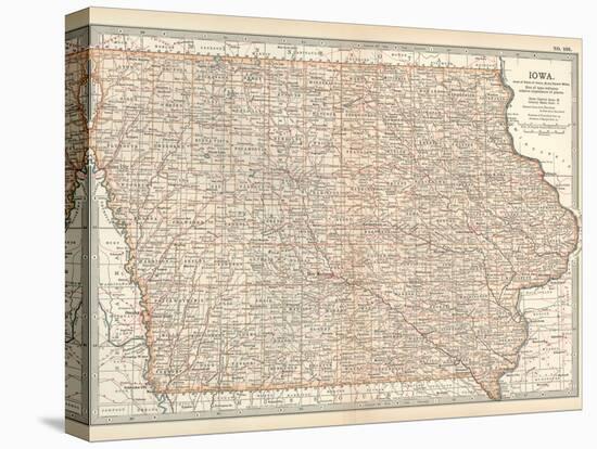 Plate 101. Map of Iowa. United States-Encyclopaedia Britannica-Stretched Canvas