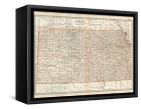 Plate 105. Map of Kansas. United States-Encyclopaedia Britannica-Framed Stretched Canvas