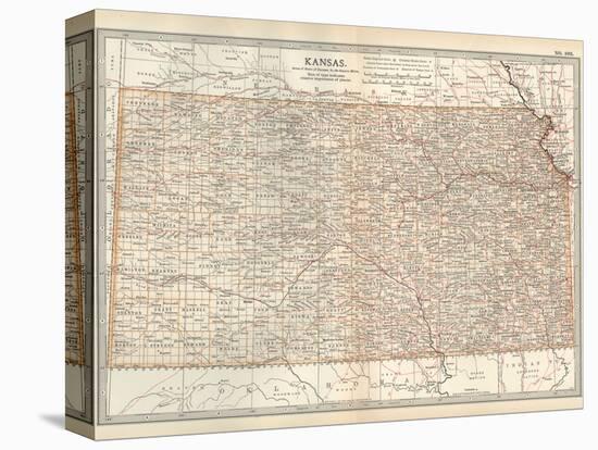Plate 105. Map of Kansas. United States-Encyclopaedia Britannica-Stretched Canvas