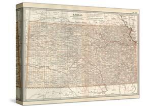 Plate 105. Map of Kansas. United States-Encyclopaedia Britannica-Stretched Canvas