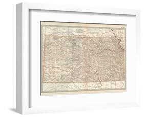 Plate 105. Map of Kansas. United States-Encyclopaedia Britannica-Framed Art Print