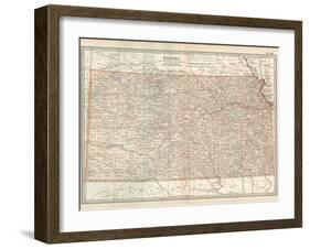 Plate 105. Map of Kansas. United States-Encyclopaedia Britannica-Framed Art Print