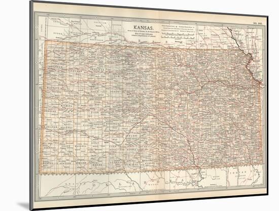 Plate 105. Map of Kansas. United States-Encyclopaedia Britannica-Mounted Art Print