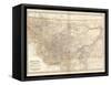 Plate 107. Map of Montana. United States-Encyclopaedia Britannica-Framed Stretched Canvas