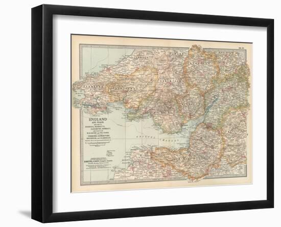 Plate 11. Map of England and Wales-Encyclopaedia Britannica-Framed Art Print