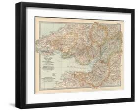 Plate 11. Map of England and Wales-Encyclopaedia Britannica-Framed Art Print