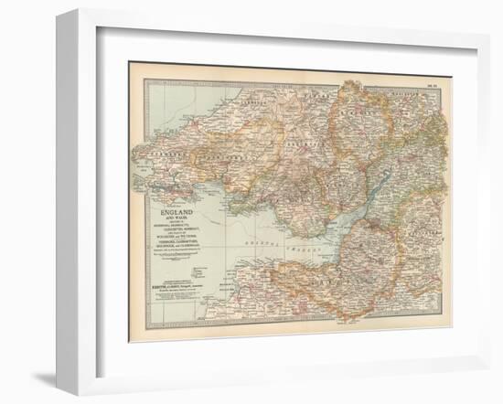 Plate 11. Map of England and Wales-Encyclopaedia Britannica-Framed Art Print