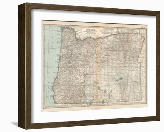 Plate 112. Map of Oregon. United States-Encyclopaedia Britannica-Framed Art Print