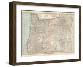 Plate 112. Map of Oregon. United States-Encyclopaedia Britannica-Framed Art Print