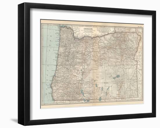 Plate 112. Map of Oregon. United States-Encyclopaedia Britannica-Framed Art Print