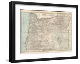 Plate 112. Map of Oregon. United States-Encyclopaedia Britannica-Framed Art Print