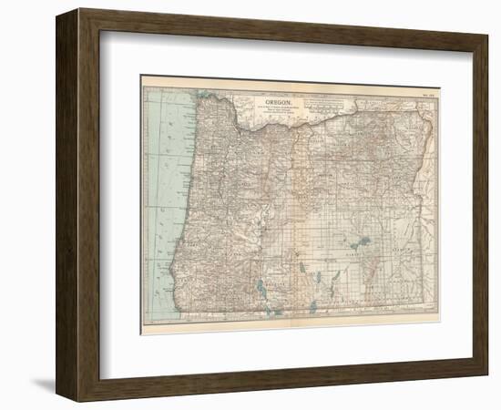 Plate 112. Map of Oregon. United States-Encyclopaedia Britannica-Framed Art Print