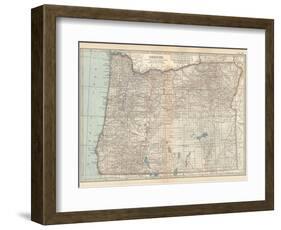 Plate 112. Map of Oregon. United States-Encyclopaedia Britannica-Framed Art Print