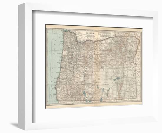 Plate 112. Map of Oregon. United States-Encyclopaedia Britannica-Framed Art Print