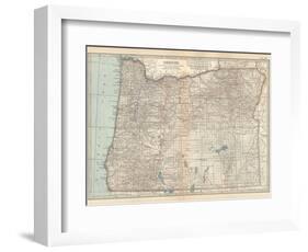 Plate 112. Map of Oregon. United States-Encyclopaedia Britannica-Framed Art Print