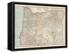 Plate 112. Map of Oregon. United States-Encyclopaedia Britannica-Framed Stretched Canvas