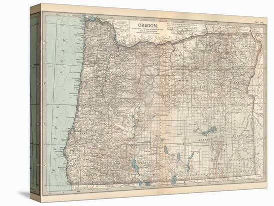 Plate 112. Map of Oregon. United States-Encyclopaedia Britannica-Stretched Canvas