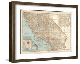 Plate 115. Map of California-Encyclopaedia Britannica-Framed Art Print