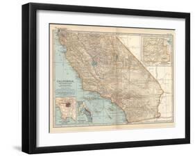 Plate 115. Map of California-Encyclopaedia Britannica-Framed Art Print