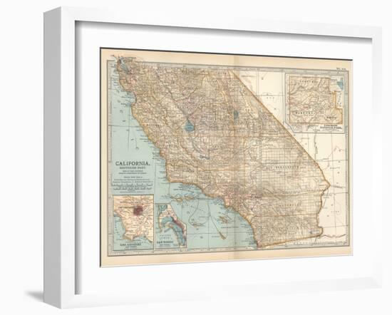 Plate 115. Map of California-Encyclopaedia Britannica-Framed Art Print