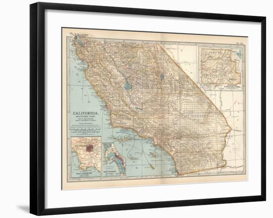 Plate 115. Map of California-Encyclopaedia Britannica-Framed Art Print