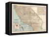 Plate 115. Map of California-Encyclopaedia Britannica-Framed Stretched Canvas