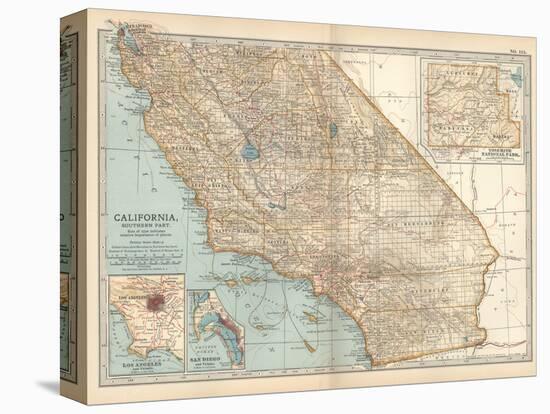 Plate 115. Map of California-Encyclopaedia Britannica-Stretched Canvas