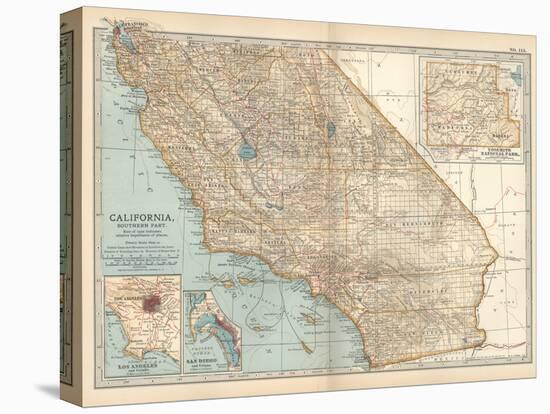 Plate 115. Map of California-Encyclopaedia Britannica-Stretched Canvas