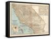 Plate 115. Map of California-Encyclopaedia Britannica-Framed Stretched Canvas