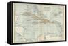 Plate 117. Map of the West Indies. Inset Map of the Berudas-Encyclopaedia Britannica-Framed Stretched Canvas