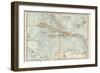 Plate 117. Map of the West Indies. Inset Map of the Berudas-Encyclopaedia Britannica-Framed Art Print