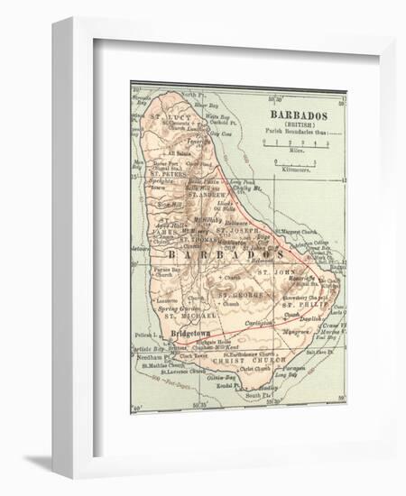 Plate 118. Inset Map of Barbados (British)-Encyclopaedia Britannica-Framed Art Print