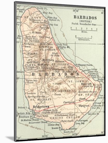 Plate 118. Inset Map of Barbados (British)-Encyclopaedia Britannica-Mounted Art Print