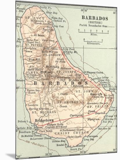 Plate 118. Inset Map of Barbados (British)-Encyclopaedia Britannica-Mounted Art Print