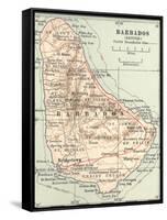 Plate 118. Inset Map of Barbados (British)-Encyclopaedia Britannica-Framed Stretched Canvas