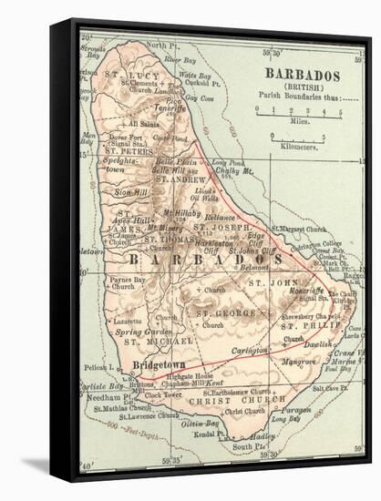 Plate 118. Inset Map of Barbados (British)-Encyclopaedia Britannica-Framed Stretched Canvas