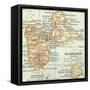 Plate 118. Inset Map of Guadeloupe (French)-Encyclopaedia Britannica-Framed Stretched Canvas