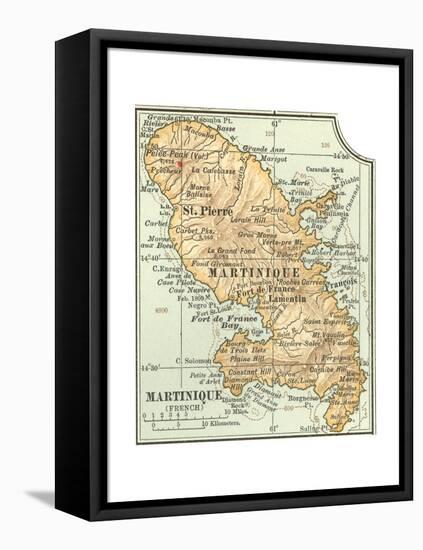 Plate 118. Inset Map of Martinique (French)-Encyclopaedia Britannica-Framed Stretched Canvas