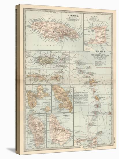 Plate 118. Map of Jamaica and the Lesser Antilles-Encyclopaedia Britannica-Stretched Canvas