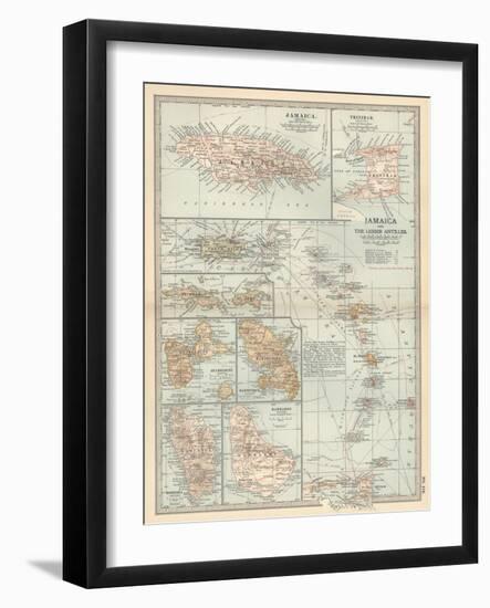 Plate 118. Map of Jamaica and the Lesser Antilles-Encyclopaedia Britannica-Framed Art Print