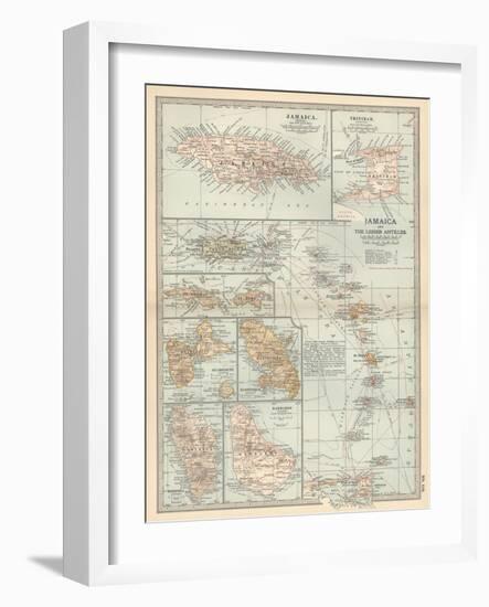 Plate 118. Map of Jamaica and the Lesser Antilles-Encyclopaedia Britannica-Framed Art Print