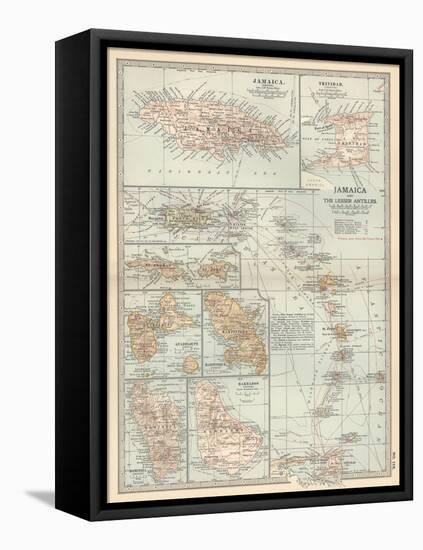 Plate 118. Map of Jamaica and the Lesser Antilles-Encyclopaedia Britannica-Framed Stretched Canvas