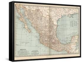 Plate 119. Map of Mexico, 1902. Atlas, Maps-Encyclopaedia Britannica-Framed Stretched Canvas