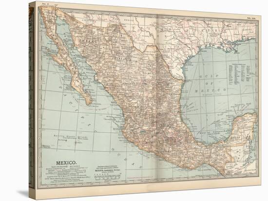 Plate 119. Map of Mexico, 1902. Atlas, Maps-Encyclopaedia Britannica-Stretched Canvas