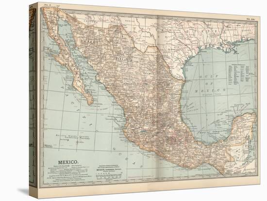Plate 119. Map of Mexico, 1902. Atlas, Maps-Encyclopaedia Britannica-Stretched Canvas